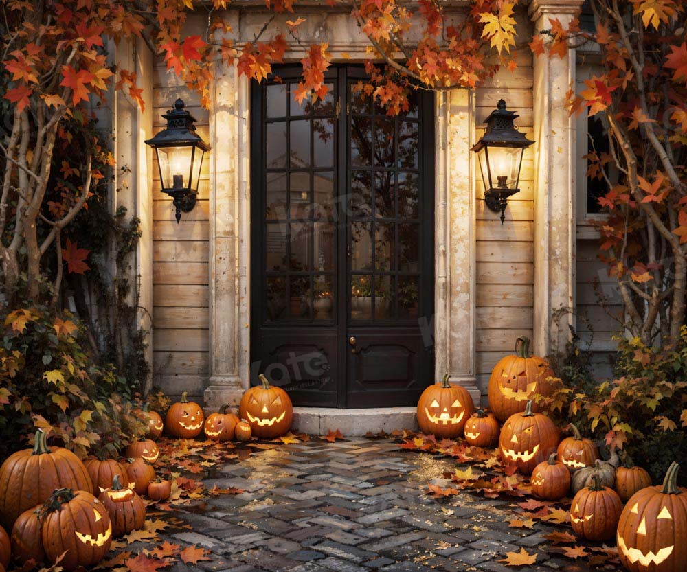 Kate Automne Halloween Citrouilles Feuilles Toile de fond conçu par Emetselch - Kate Backdrop FR
