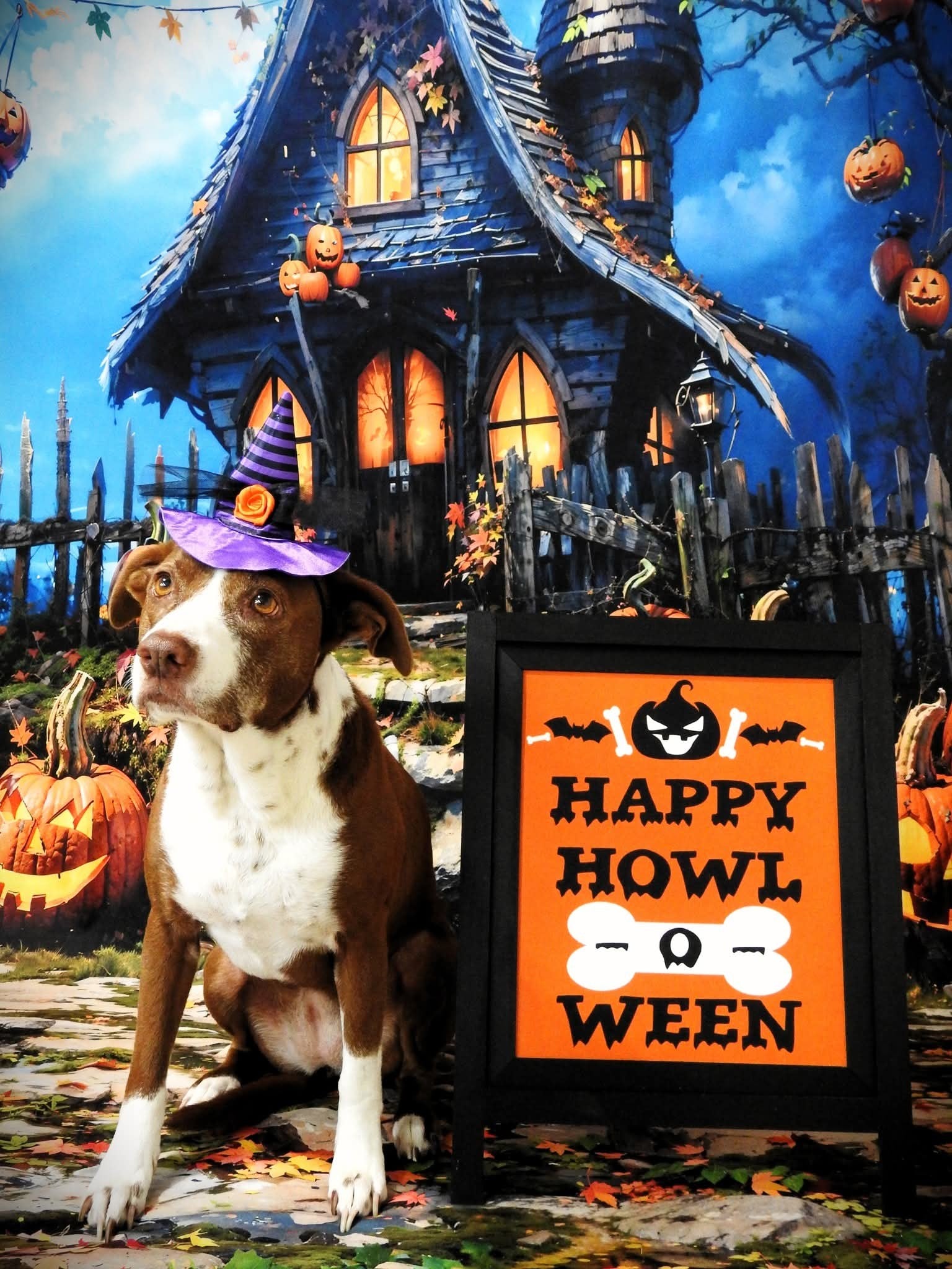 Kate Halloween Citrouille Château magique Toile de fond Conçu par Chain Photographie - Kate Backdrop FR