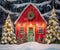 Kate Noël Hiver Maison Rouge Nuit Toile de fond conçue par GQ - Kate Backdrop FR