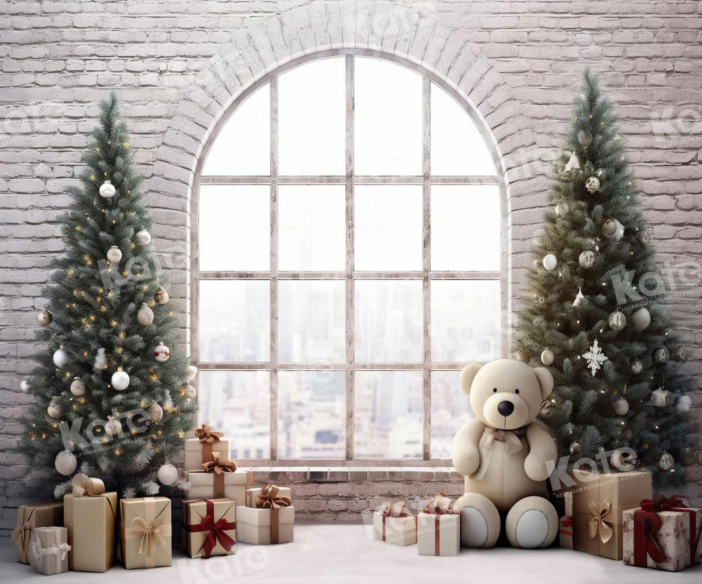 Kate Noël Fenêtre Ours en peluche Toile de fond Conçu par Chain Photographie - Kate Backdrop FR