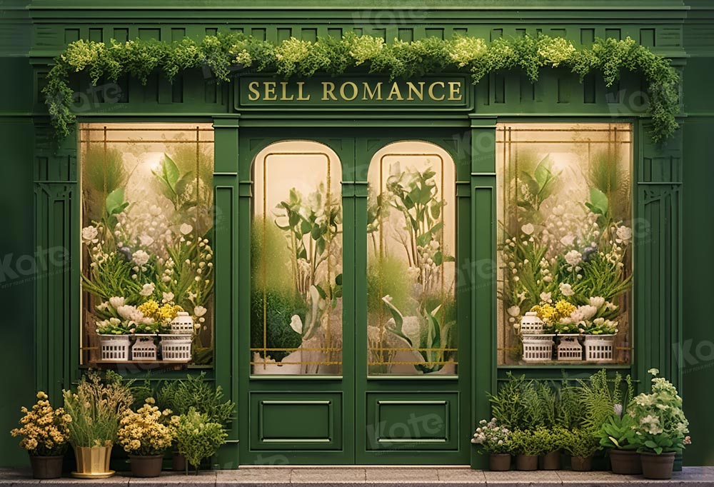 Kate Plante Verte Magasin Romance Toile de fond Conçu par Chain Photographie - Kate Backdrop FR