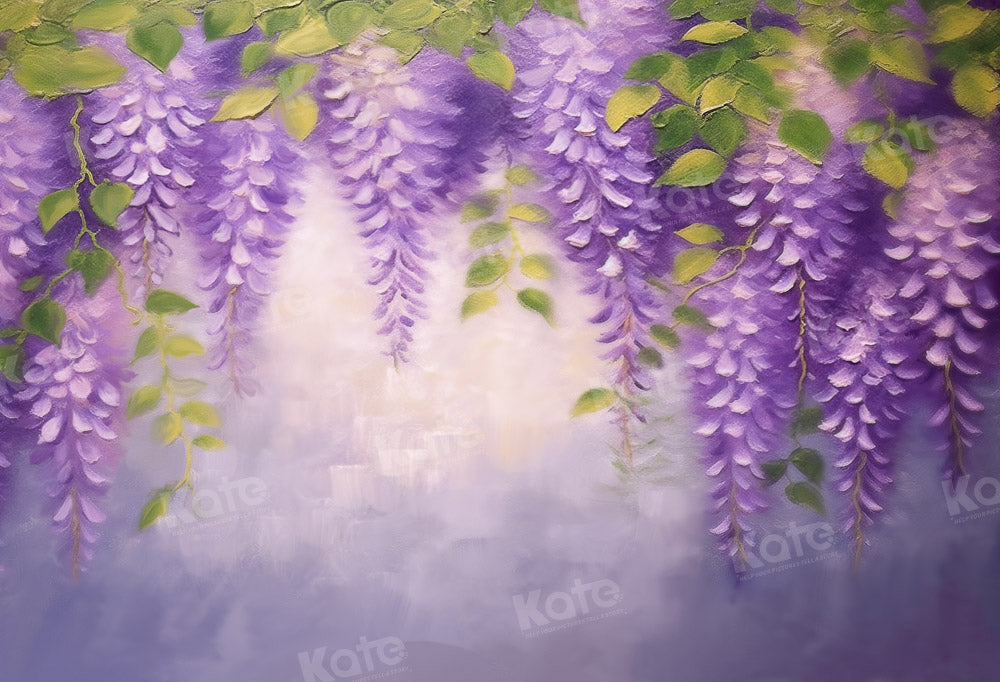Kate Beaux-Arts Violet Floral Mur Toile de fond conçue par GQ - Kate Backdrop FR