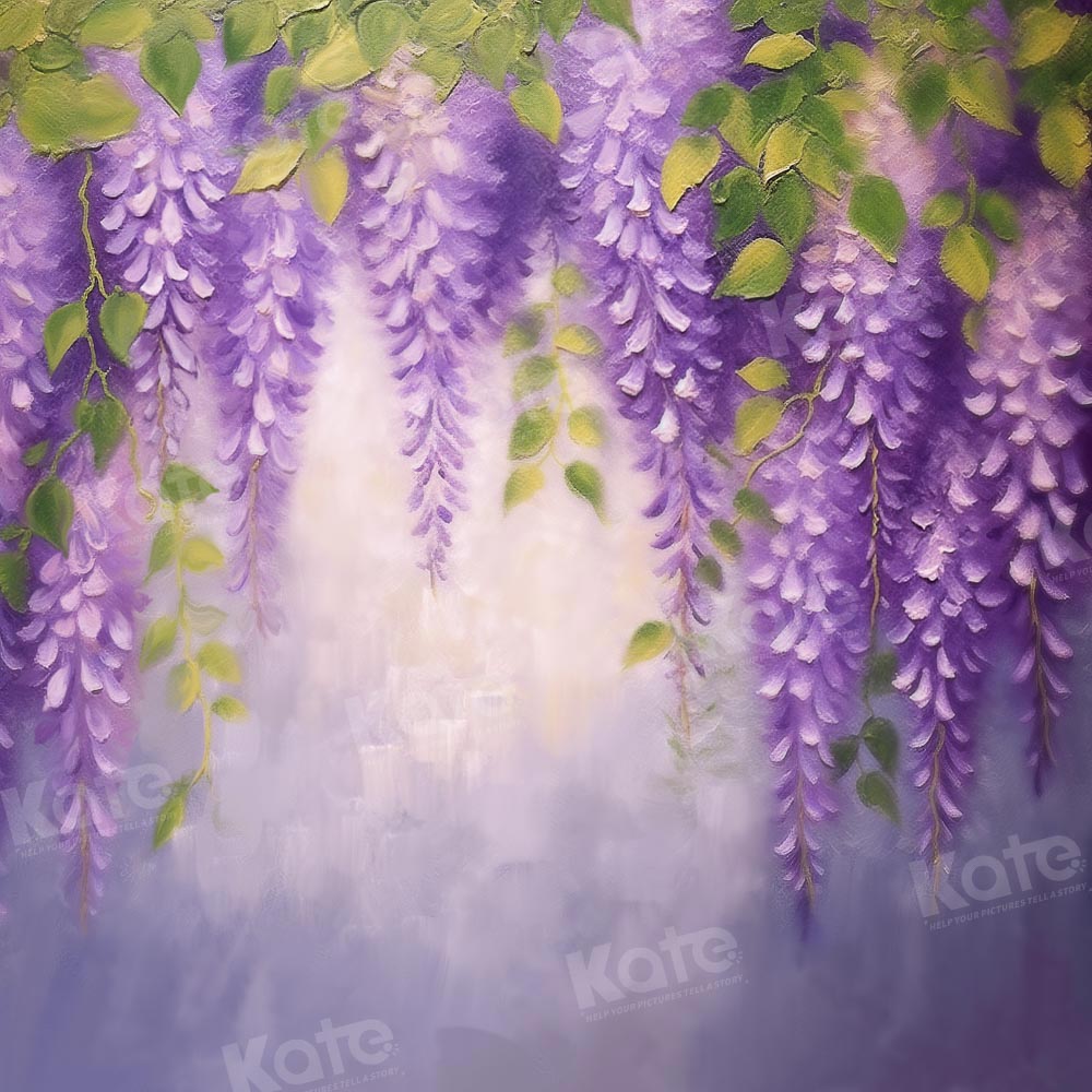 Kate Beaux-Arts Violet Floral Mur Toile de fond conçue par GQ