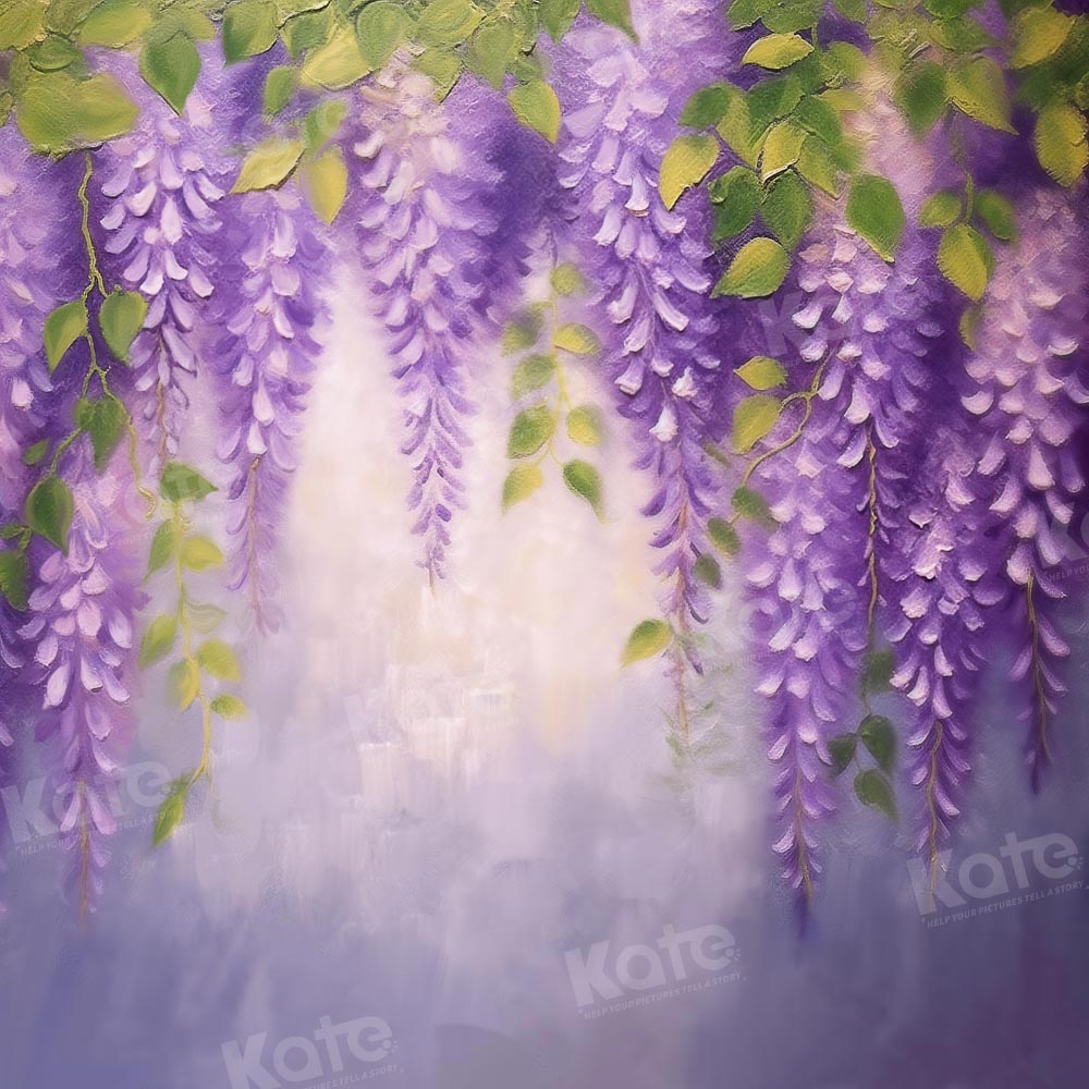 Kate Beaux-Arts Violet Floral Mur Toile de fond conçue par GQ - Kate Backdrop FR