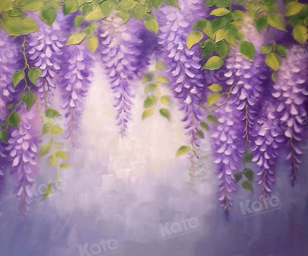 Kate Beaux-Arts Violet Floral Mur Toile de fond conçue par GQ - Kate Backdrop FR