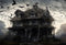 Kate Halloween Noir Maison Oiseaux Toile de fond pour la photographie - Kate Backdrop FR