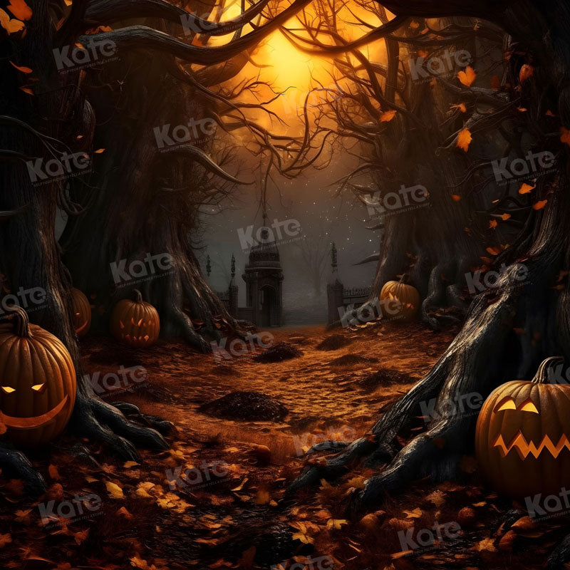 Kate Halloween Citrouille Forêt Toile de fond pour la photographie - Kate Backdrop FR