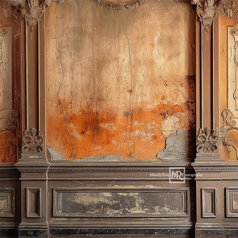 Kate Vieux Mur Victorien Orange Toile de fond conçue par Mandy Ringe - Kate Backdrop FR