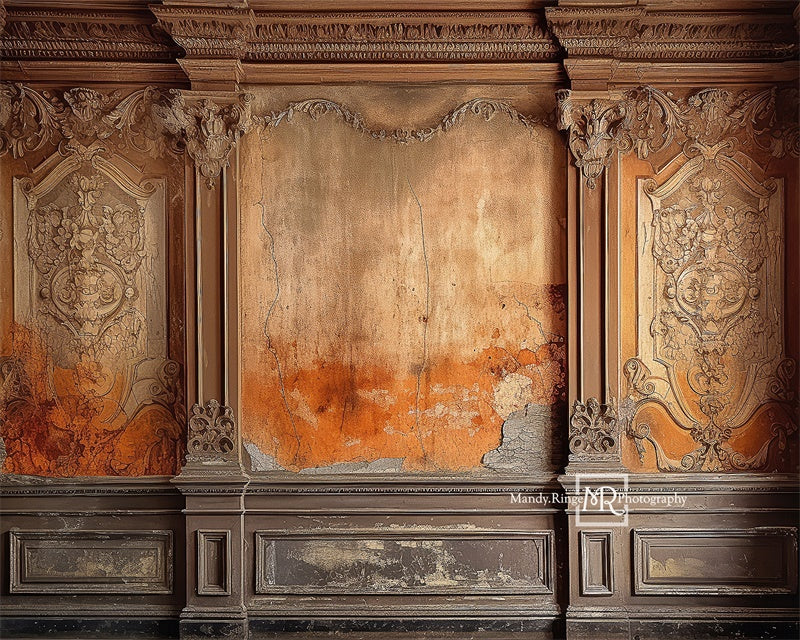 Kate Vieux Mur Victorien Orange Toile de fond conçue par Mandy Ringe - Kate Backdrop FR