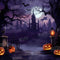 Kate Halloween Citrouilles Nuit Château Toile de fond Conçu par Chain Photographie - Kate Backdrop FR