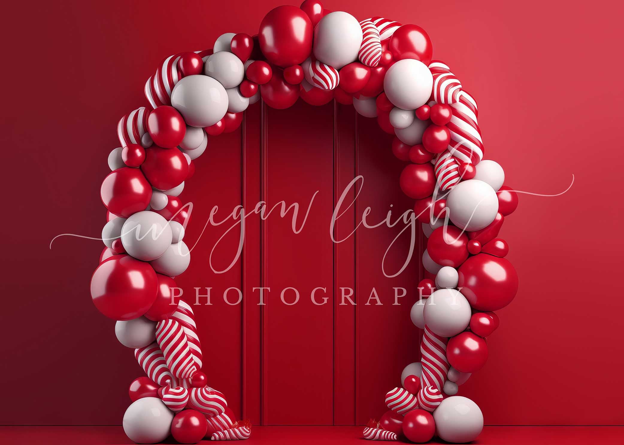 Kate Bonbons Ballons Rouge Toile de fond conçue par Megan Leigh - Kate Backdrop FR