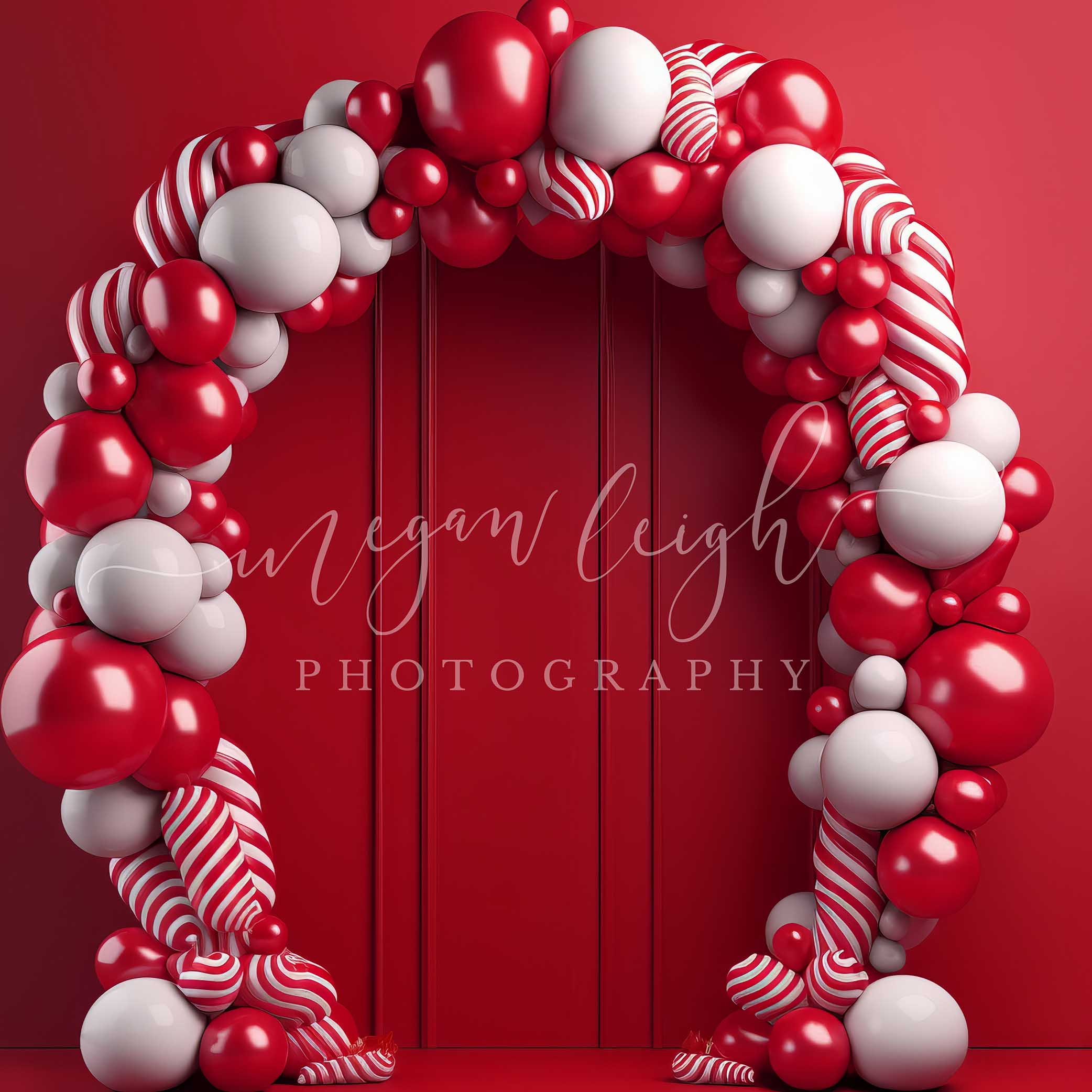 Kate Bonbons Ballons Rouge Toile de fond conçue par Megan Leigh - Kate Backdrop FR