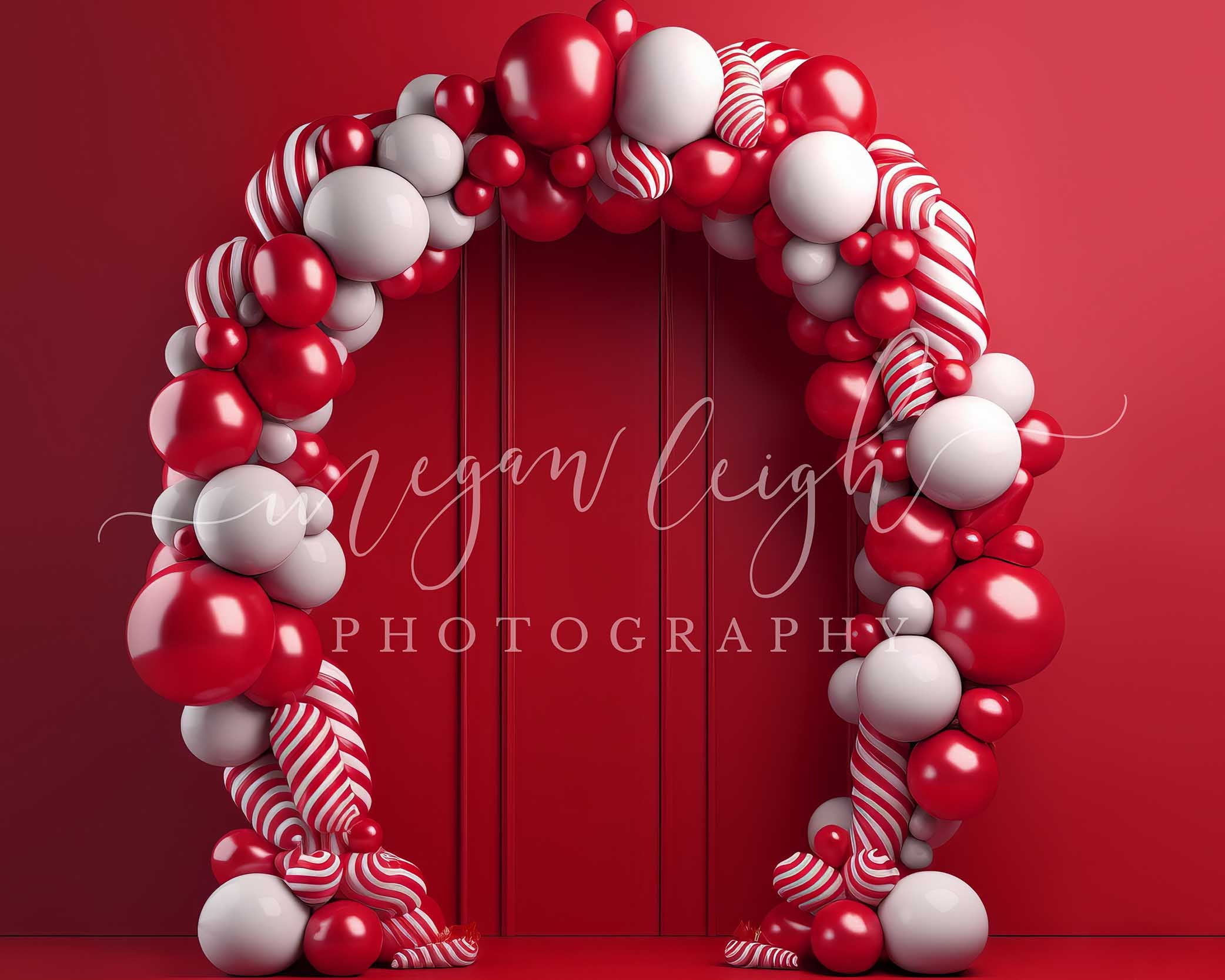 Kate Bonbons Ballons Rouge Toile de fond conçue par Megan Leigh - Kate Backdrop FR