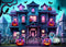 Kate Halloween Château Fantôme Toile de fond conçue par Mini MakeBelieve - Kate Backdrop FR