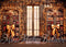 Kate Brun Bibliothèque Rustique Noël Toile de fond conçue par Mini MakeBelieve - Kate Backdrop FR