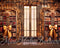 Kate Brun Bibliothèque Rustique Noël Toile de fond conçue par Mini MakeBelieve - Kate Backdrop FR
