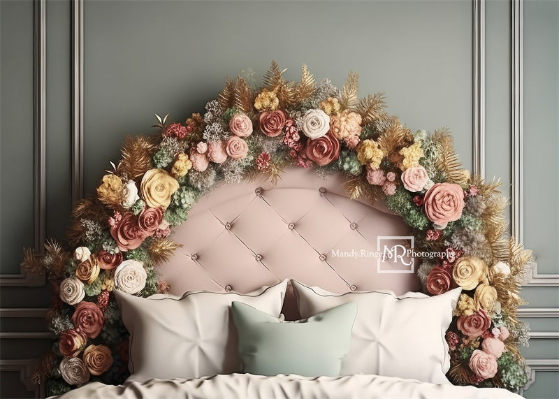 Kate Rose Jardin Tête de lit Toile de fond conçue par Mandy Ringe