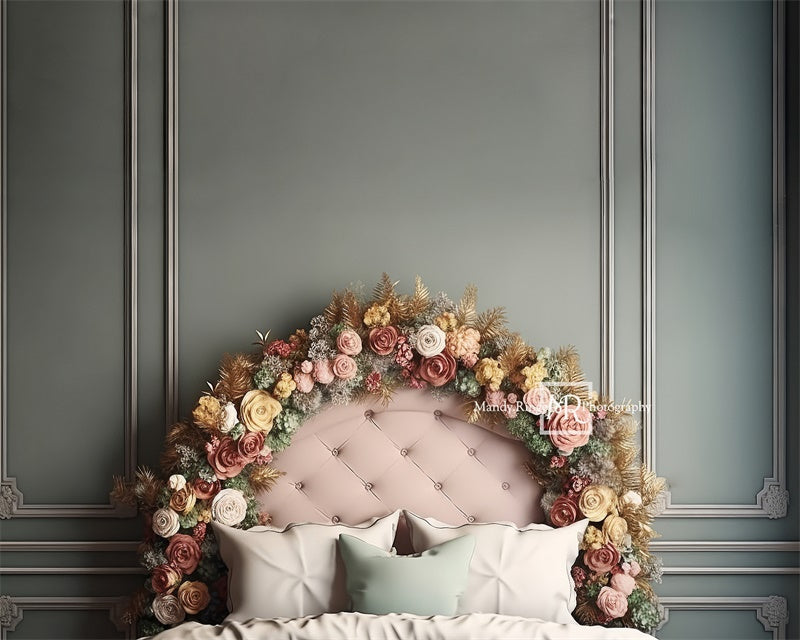 Kate Rose Jardin Tête de lit Toile de fond conçue par Mandy Ringe