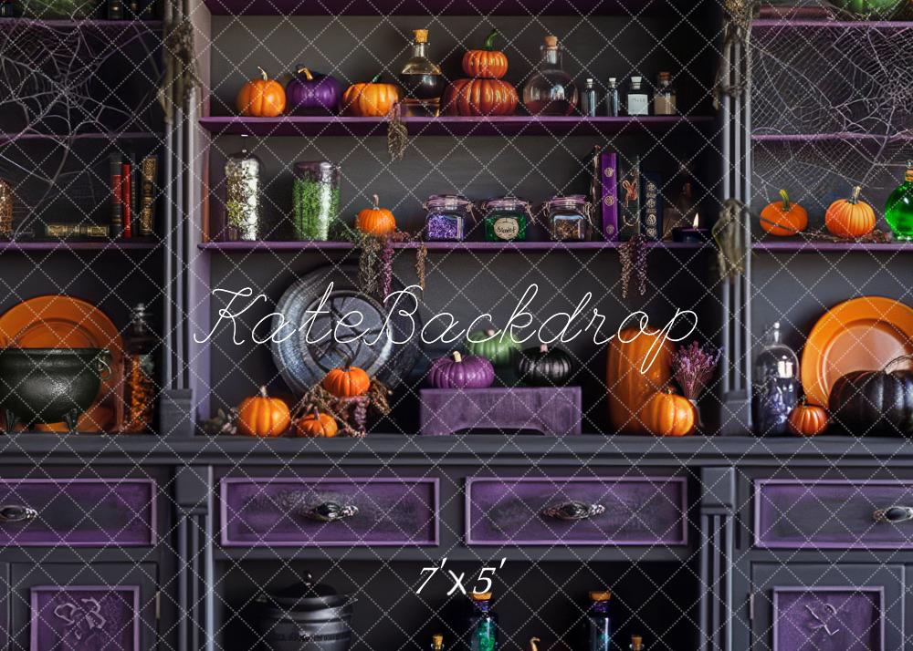 Kate Halloween Cuisine Armoire Toile de fond conçue par Mandy Ringe - Kate Backdrop FR