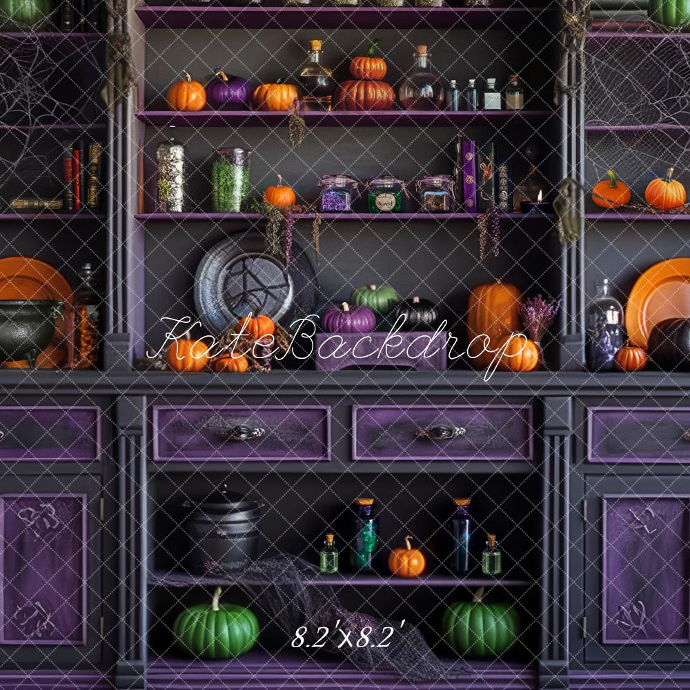Kate Halloween Cuisine Armoire Toile de fond conçue par Mandy Ringe - Kate Backdrop FR