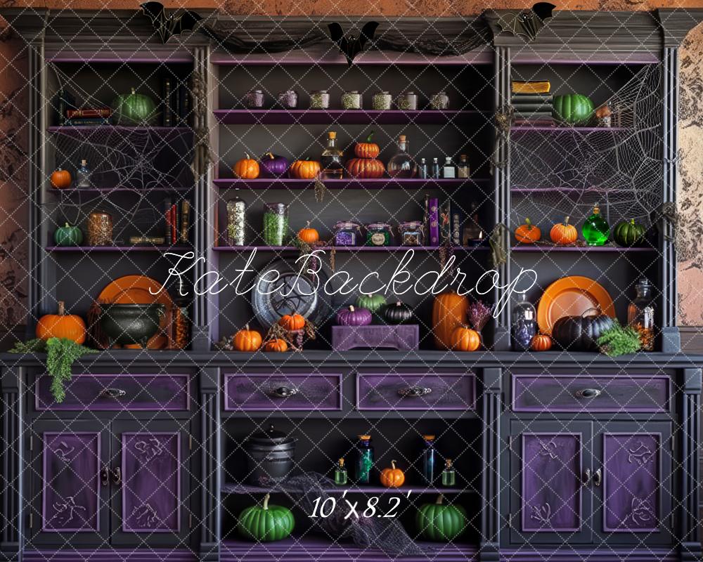 Kate Halloween Cuisine Armoire Toile de fond conçue par Mandy Ringe - Kate Backdrop FR