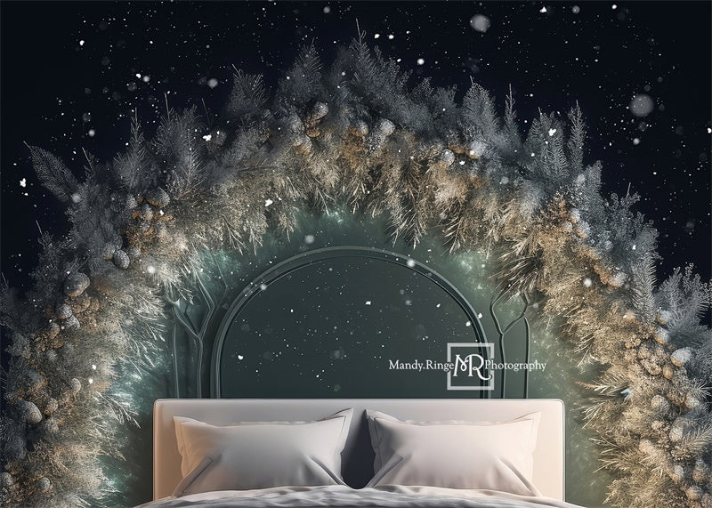 Kate Tête de lit Verdure Neige Toile de fond conçue par Mandy Ringe