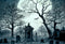 Kate Halloween Cimetière Lune Nuit Toile de fond pour la photographie - Kate Backdrop FR