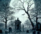 Kate Halloween Cimetière Lune Nuit Toile de fond pour la photographie - Kate Backdrop FR