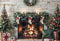 Kate Noël Cheminée Feu Chaussette Cadeaux Toile de fond pour la photographie - Kate Backdrop FR