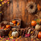 Kate Automne Brun Bois Citrouille Toile de fond pour la photographie - Kate Backdrop FR