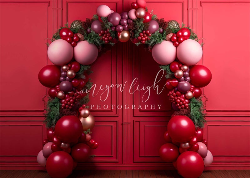 Kate Rouge Arche de Ballons Anniversaire Toile de fond conçue par Megan Leigh - Kate Backdrop FR