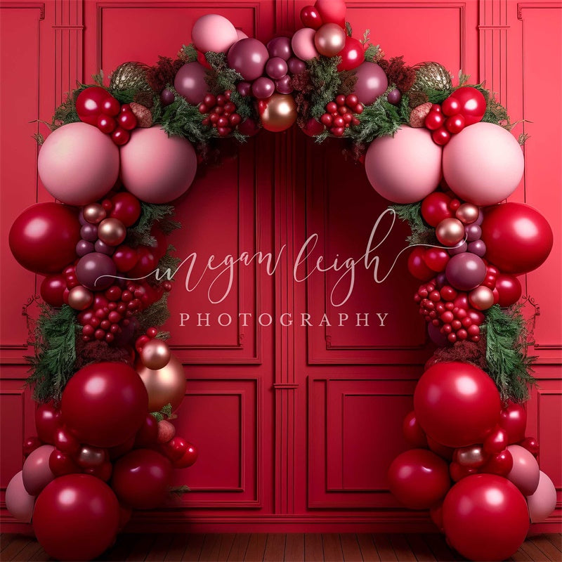 Kate Rouge Arche de Ballons Anniversaire Toile de fond conçue par Megan Leigh - Kate Backdrop FR