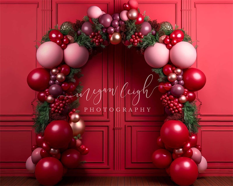 Kate Rouge Arche de Ballons Anniversaire Toile de fond conçue par Megan Leigh - Kate Backdrop FR