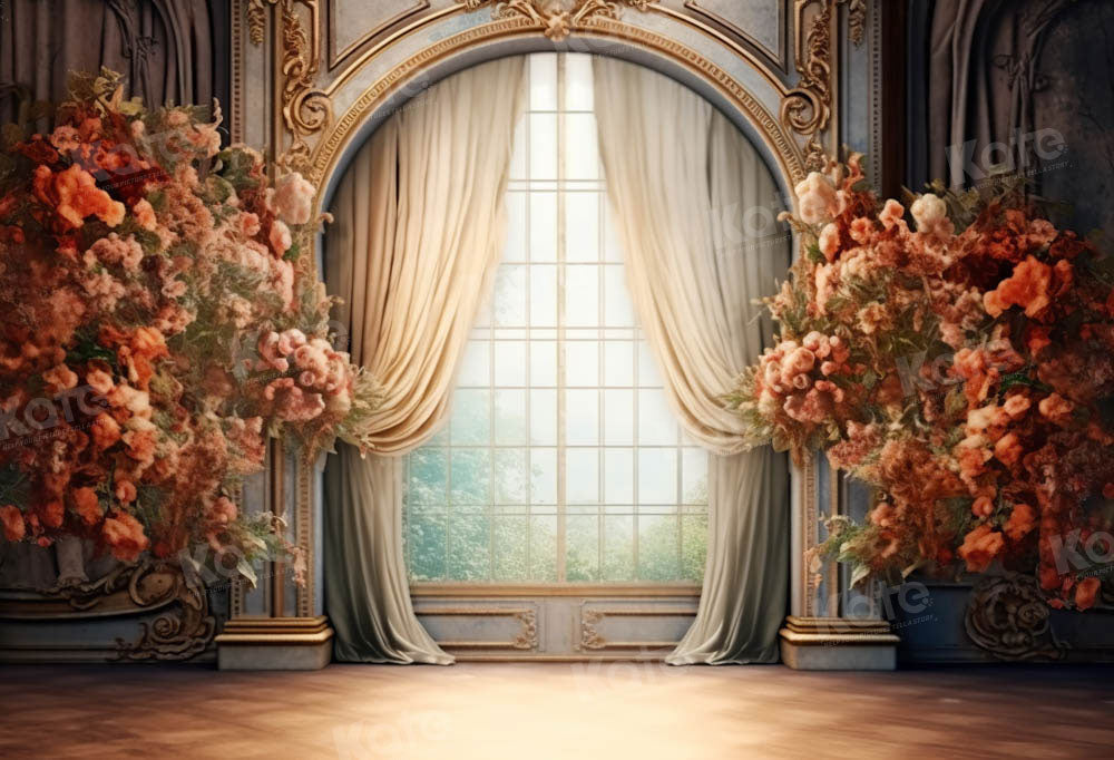 Kate Vintage Fleurs Fenêtre Boho Toile de fond Conçu par Chain Photographie - Kate Backdrop FR