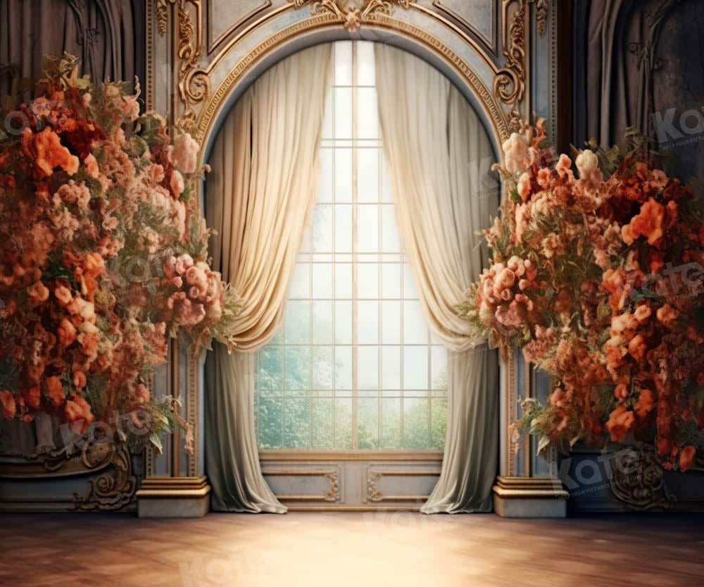 Kate Vintage Fleurs Fenêtre Boho Toile de fond Conçu par Chain Photographie - Kate Backdrop FR