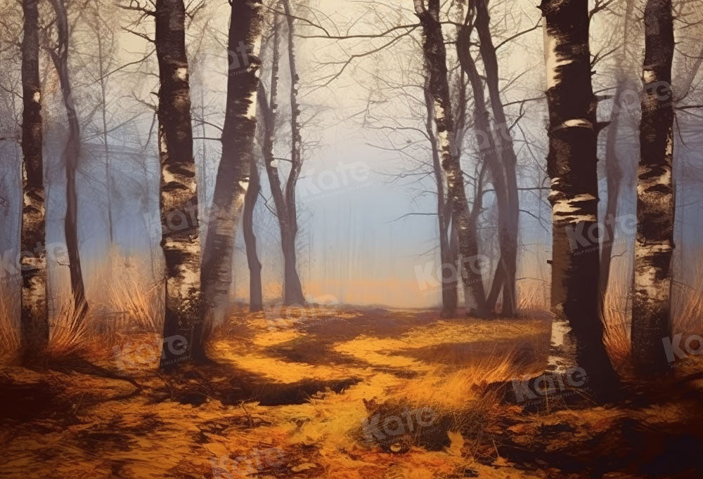 Kate Forêt Flou Arbres Jaune Toile de fond Conçu par Chain Photographie - Kate Backdrop FR