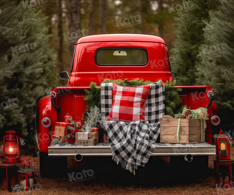 Kate Voiture Noël Arbres Toile de fond pour la photographie - Kate Backdrop FR