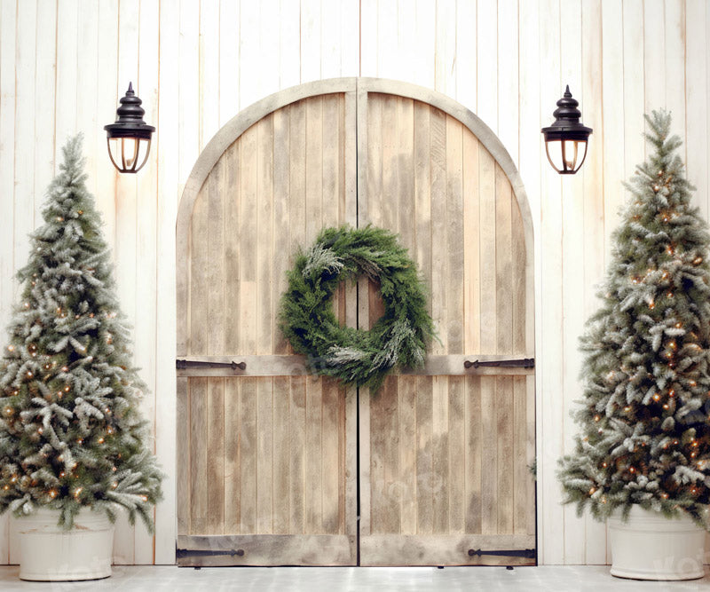 Kate Porte Arbre de Noël Blanc Bois Toile de fond pour la photographie - Kate Backdrop FR
