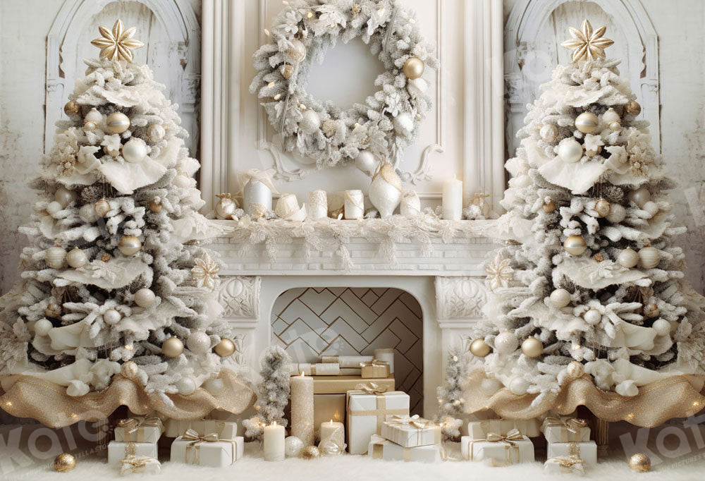 Kate Cheminée Blanc Sapin de Noël Toile de fond pour la photographie - Kate Backdrop FR
