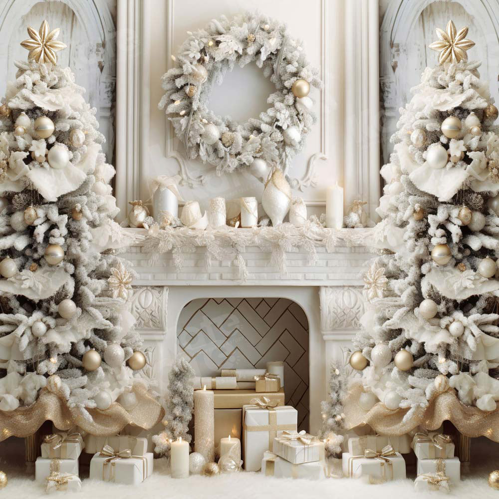 Kate Cheminée Blanc Sapin de Noël Toile de fond pour la photographie - Kate Backdrop FR