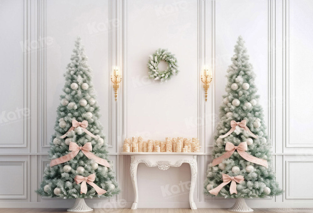 Kate Mur blanc Sapin de Noël Cheminée Toile de fond conçu par Emetselch