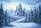Kate Château Neige Arbres Hiver Toile de fond conçue par GQ - Kate Backdrop FR
