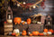 Kate Automne Citrouilles Lampe Rétro Toile de fond pour la photographie - Kate Backdrop FR