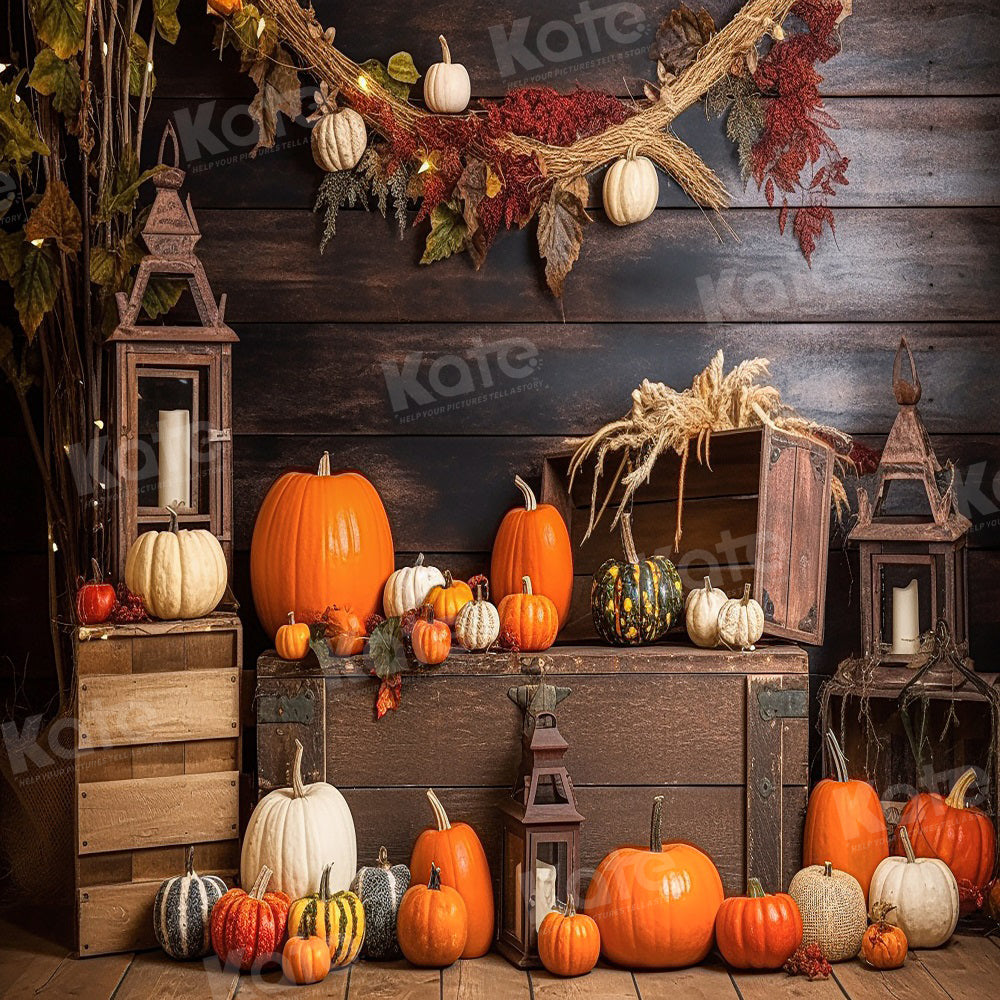 Kate Automne Citrouilles Lampe Rétro Toile de fond pour la photographie - Kate Backdrop FR