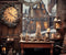Kate Noël Horloge Vintage Hiver Toile de fond pour la photographie - Kate Backdrop FR