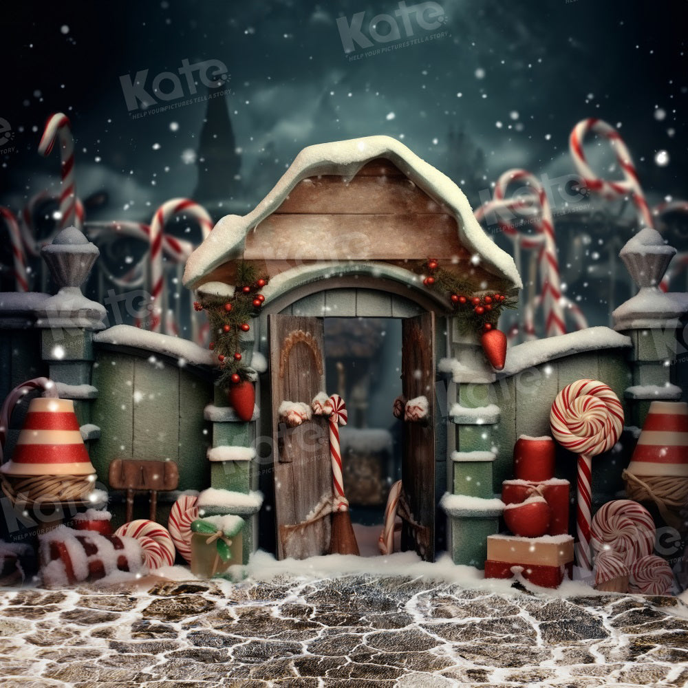 Kate Hiver Noël Bonbons Enfant Toile de fond pour la photographie