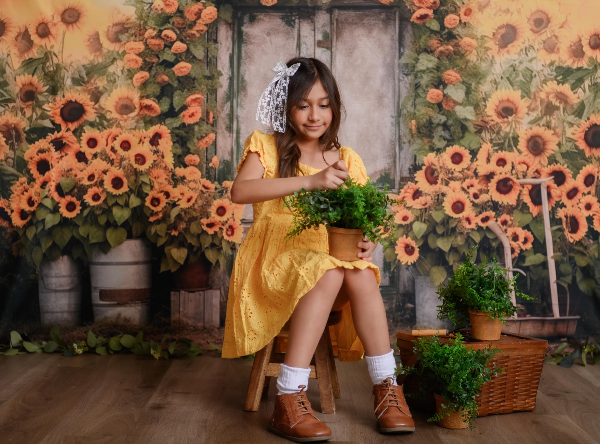 Kate Tournesol Automne Été Porte Jaune Toile de fond pour la photographie - Kate Backdrop FR