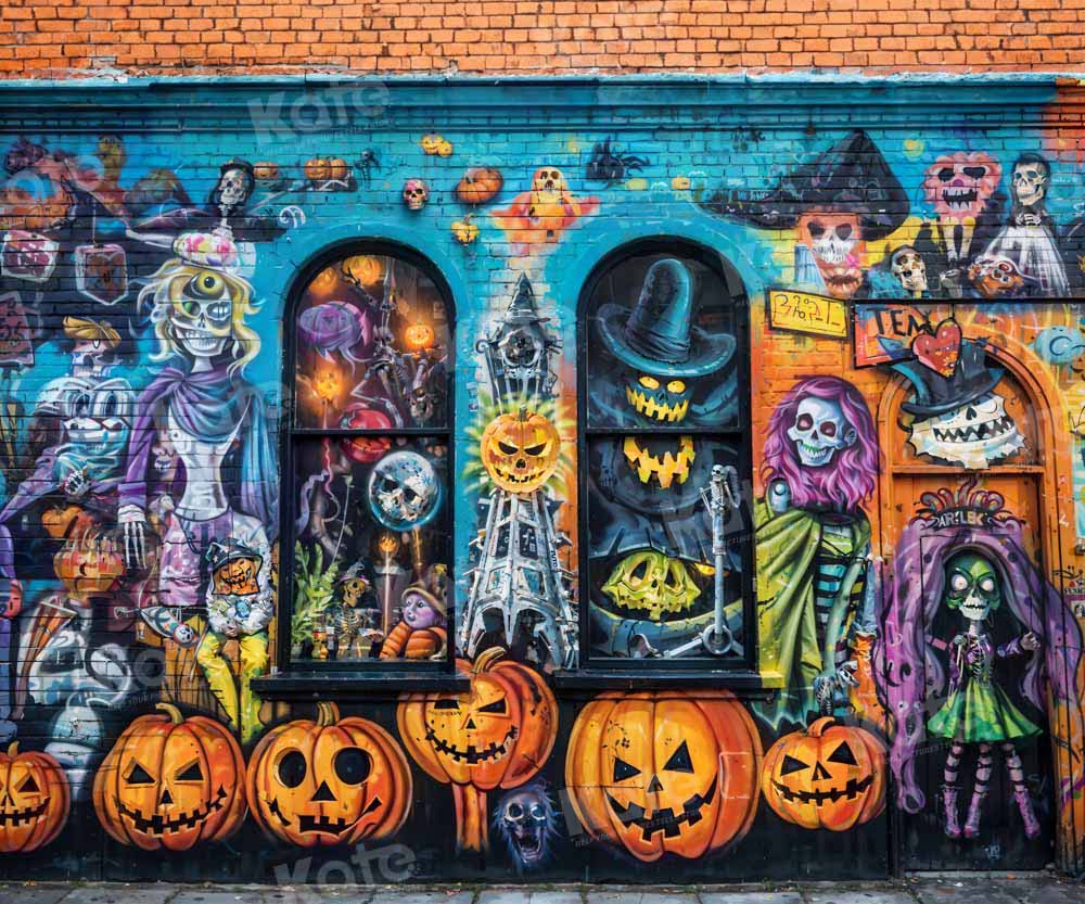 Kate Halloween Mur de graffitis Briques Toile de fond conçu par Emetselch
