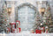 Kate Porte Sapin de Noël Maison Neige Toile de fond conçu par Emetselch - Kate Backdrop FR