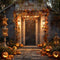 Kate Halloween Citrouille Lumière Nuit Toile de fond Conçu par Chain Photographie - Kate Backdrop FR